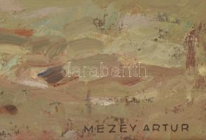 Mezey Artúr (1907-1987): Viharos Balaton. Olaj, vászon. Jelzett. Hátoldalán címkén feliratozott. Dek...