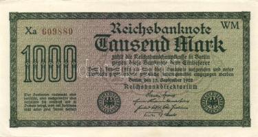 Német Birodalom/Weimari Köztársaság 1922. 1000M T:I-