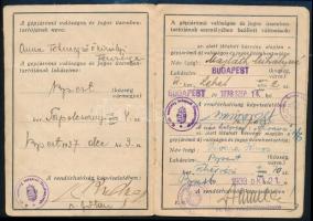 1939 Anna főhercegnő, majd Majláth Mihályné DKW luxus gépjármű forgalmi engedélye, hozzá tulajdonosv...