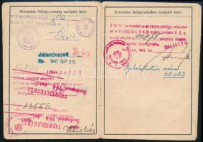 1939 Anna főhercegnő, majd Majláth Mihályné DKW luxus gépjármű forgalmi engedélye, hozzá tulajdonosv...