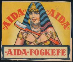 cca 1930 Aida fogkefe kétoldalas reklám nyomtatvány. Nagyvárad, Pallas. 20x17 cm