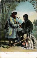 Cigány kovácsok. Wertheim Zsigmond kiadása / Löffel Zigeuner / Gypsy folklore (EK)