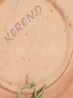 2 db korondi tányér mázas cserép, kézzel festett, hibátlan d: 20 cm