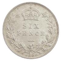 Nagy-Britannia 1888. 6p Ag Viktória (2,82g) T:1- Great Britain 1888. 6 Pence Ag Victoria (2,82g) C:AU Krause KM#760