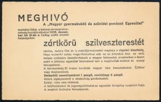 1938 A Magyar Gyermekvédő Egyesület meghívója Munkács város szilveszterestjére, a meghívó szövegében utalás a magyar feltámadás irredenta jellegére