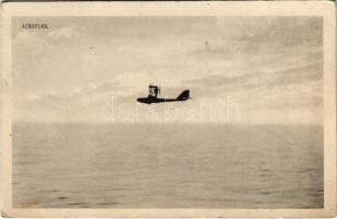Aeroplan. K.u.K. Kriegsmarine Seeflugzeug / WWI Austro-Hungarian Navy, seaplane, naval aircraft. Phot. Alois Beer. Verlag F.W. Schrinner, Pola 1914. (ázott sarok / wet corner)