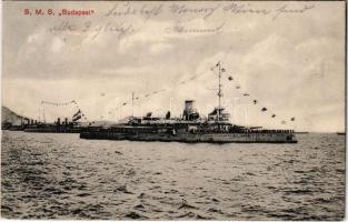 1913 SMS Budapest K.u.K. Kriegsmarine / SMS Budapest az Osztrák-Magyar Haditengerészet Monarch-osztályú partvédő páncélosa / Austro-Hungarian Navy SMS Budapest coastal defense ship. G.C. Pola 1912.