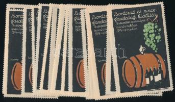 1914 20 db levélzáró Budapest - borászati és pincegazdasági kiállítás