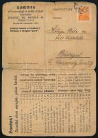 1934 Bp. VIII., Baross villamossági és rádió cikkek kereskedése levelezőlap
