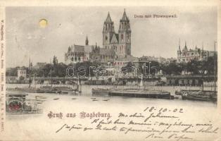 Magdeburg Dom mit Fürstenwall Emb. hold to light