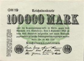 Német Birodalom/Weimari Köztársaság 1923. 100.000M T:I