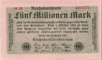Német Birodalom/Weimari Köztársaság 1923. 5.000.000M T:I