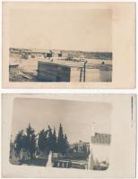 8 db eredeti fotó felvétel Osztrák-Magyar haditengerészet hidroplán állomásáról: hidroplán a vízen, ...