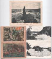7 db RÉGI külföldi kihajtható képeslap és panorámalap / 7 pre-1945 foreign folding postcards and pan...