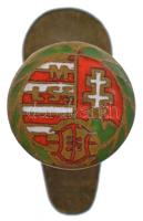 ~1930-1940. M.L.SZ (Magyar Labdarúgó Szövetség) zománcozott bronz gomblyukjelvény (20mm) T:1-,2 apró zománchiba