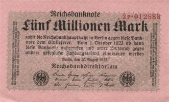 Német Birodalom/Weimari Köztársaság 1923. 5.000.000M T:I-