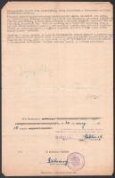 1948 Elévülés miatt visszautasított kérelem, amelyben egy 1945. szeptemberi felrobbant kézigránát ok...