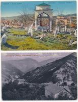 12 db RÉGI balkán város képeslap / 12 pre-1945 Balkan town-view postcards