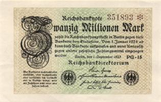Német Birodalom/Weimari Köztársaság 1923. 20.000.000M T:I-