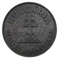 ~1930. Hungária Vegyi és Kohóművek R.T. fém jelvény hátlapon 10 sroszámmal (37mm) T:2