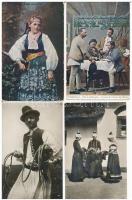 13 db RÉGI magyar és erdélyi népviselet képeslap / 13 pre-1945 Hungarian and Transylvanian folklore postcards