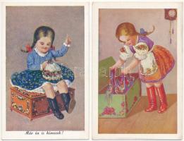20 db RÉGI motívum képeslap vegyes minőségben: gyerekek / 20 pre-1945 motive postcards in mixed qual...