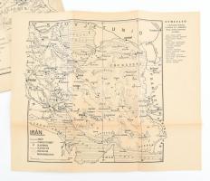 4 db térkép ázsiai országokról: Afganisztán, India és Pakisztán, stb