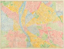 Budapest térképe jelmagyarázattal, Aczél Testvérek Budapest, szakadással, 68,5×50 cm