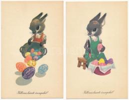 23 db MODERN Képzőművészeti Alap Kiadóvállalat húsvéti üdvözlő képeslap / 23 MODERN Hungarian Easter...