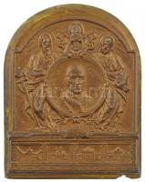 Vatikán DN XII. Pius pápa lemezérem műanyag alapra rögzítve (69x87mm) T:2 ph. Vatican ND Pope Pius XII plate commemorative medallion on plastic table (69x87mm) C:XF edge error