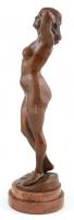 Maugsch Gyula (1882 - 1946): Nyújtózkodó akt. 20. sz. első fele. Bronz. jelzett, márvány talapzaton ...