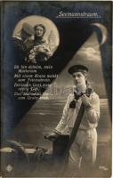 1915 Seemannstraum / WWI German Navy (Kaiserliche Marine) SMS OLDENBURG mariner, romantic couple + K.U.K. MARINE-SANITATSABTEILUNGSKOMMANDO POLA (Rb)