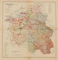 cca 1928 Bihar vármegye térképe, 1:400 000, Magyar Földrajzi Intézet Rt., szakadással, ragasztott, 41×41 cm
