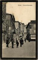 1914 Fiume, Rijeka; Via del Municipio / street view, shops (fl)
