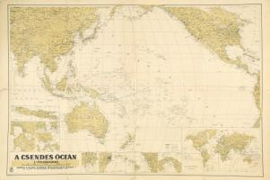 1941 A Csendes-óceán, 1:25 000 000, M. Kir. Honvéd Térképészeti Intézet, szakadással, 66×92 cm
