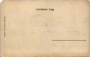 Hortobágy, Pásztorok a hortobágyi kút körül, magyar folklór. Pongrácz Géza kiadása (EM)