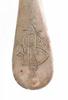 Moritz Hacker Wien 6 bécsi vegyes evőeszközök, ezüstözött alpakka, kopott, 20 db, jelzett