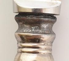 Ezüst (Ag) nyelű négy személyes süteményes kés és villa készlet Jelzett, szép állapotban 21 cm