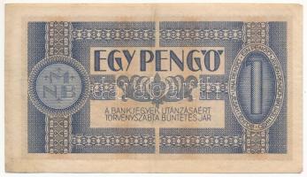 1938. 1P csillagos sorozatjellel "*H 718 063998" T:III szép papír
Hungary 1938. 1 Pengő w...