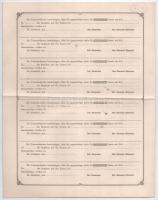 Német Birodalom / Gladbach 1862. "Gladbachi Tűzkár Biztosító Részvénytársaság" belépési ta...