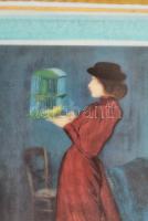 Hollóházi Galéria Collection Hungary: Rippl.Rónai József: Kalitkás nő című festménye nyomán díszítet...