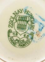 Zsolnay pillangó mintás kaspócska. Kézzel festett, jelzett, hibátlan m: 6 cm