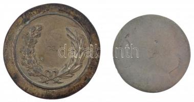 1943. "MÁV Sportegyesületeinek Ligája - Mátyás király év 1943" kétoldalas, ezüstözött Br d...