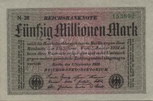 Német Birodalom / Weimari Köztársaság 1923. 50.000.000M(3x) T:I,I-