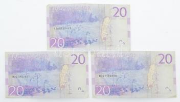 Svédország 2014. 20K (3x) T:III
Sweden 2014. 20 Kronor (3x) C:F
Krause P#69