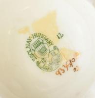 Zsolnay porcelán búzavirágmintás váza, kézzel festett, jelzett, hibátlan, m: 18,5 cm