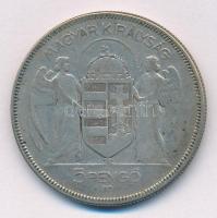 1930. 5P Ag "Horthy jobbra" T:3 patina 
Adamo P8