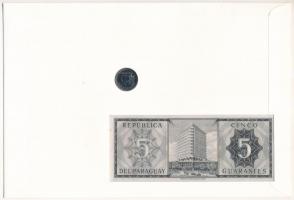 Paraguay "Folklór" érmés és bankjegyes, pecsételt boríték benne 1984. 5G rozsdamentesacél ...
