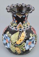 Kincses Imre, Hódmezővásárhely mázas kerámia váza, jelzett, kopásnyomokkal, mázhibákkal. m: 16,5 cm