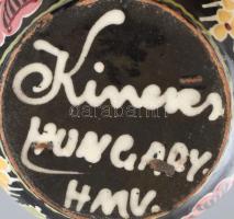 Kincses Imre, Hódmezővásárhely mázas kerámia váza, jelzett, kopásnyomokkal, mázhibákkal. m: 16,5 cm